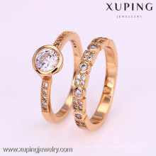 12312-Xuping 18K Yellow gold set engagement ring diamond